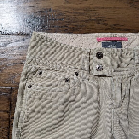 Jacob wide leg low rise Y2K cords pants tan size 1 - Picture 10 of 14